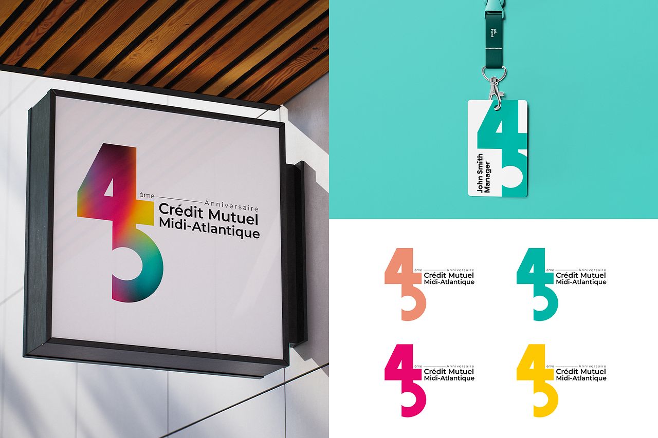 Logo 45ème anniversaire Crédit Mutuel Atlantique