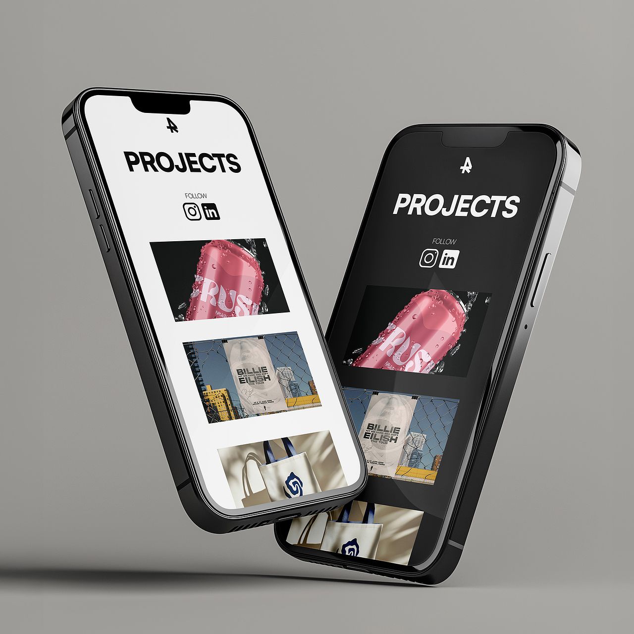 Maquette de site internet portfolio format télépho