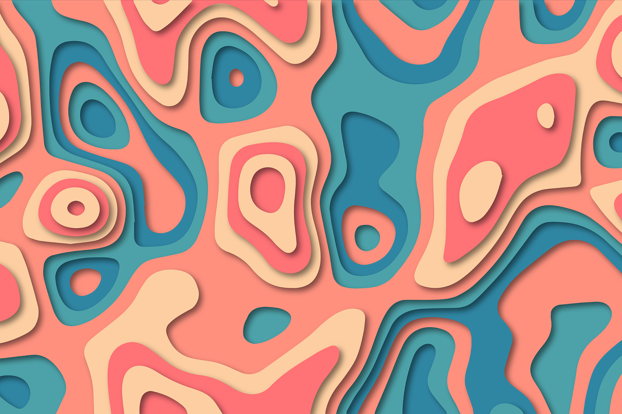 Illustration abstraite en couches colorées