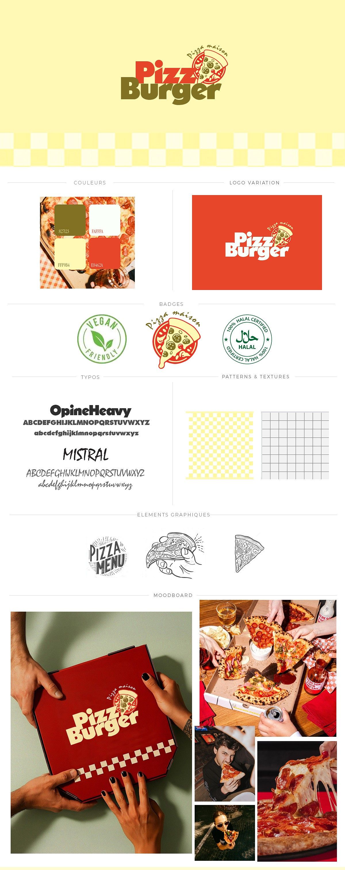 Brand Board  Identité Visuelle Restauration Rapide