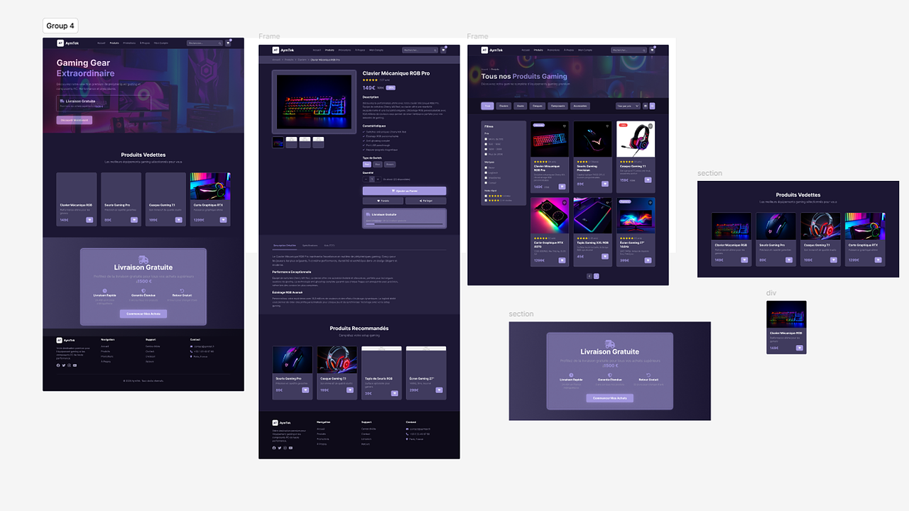 UI Design – Boutique Gaming en Ligne