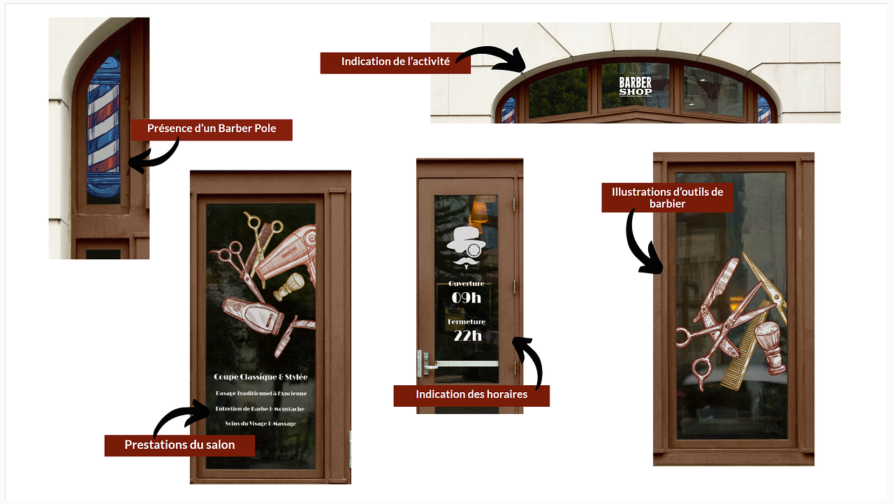 Vitrine et habillage visuel - Barber shop