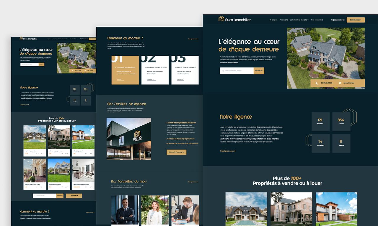 Branding & Design Web - Aura Immobilier