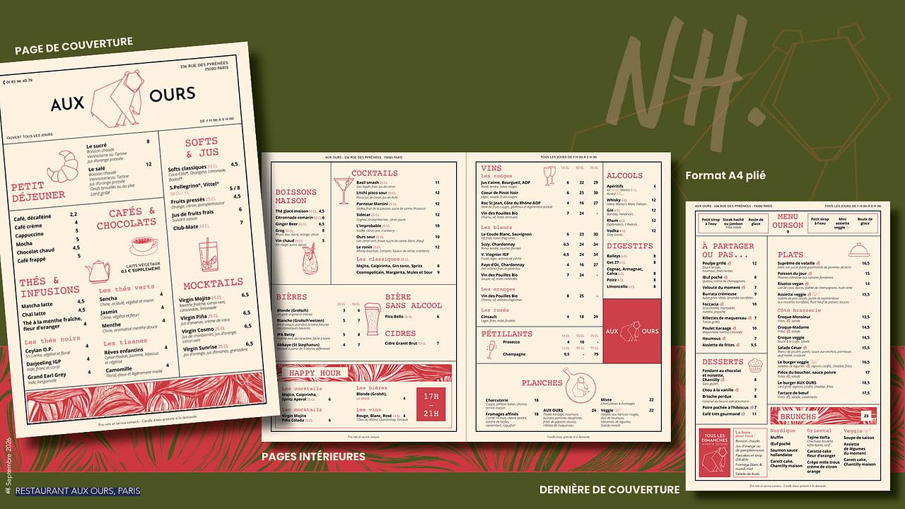 Une carte restaurant, Paris