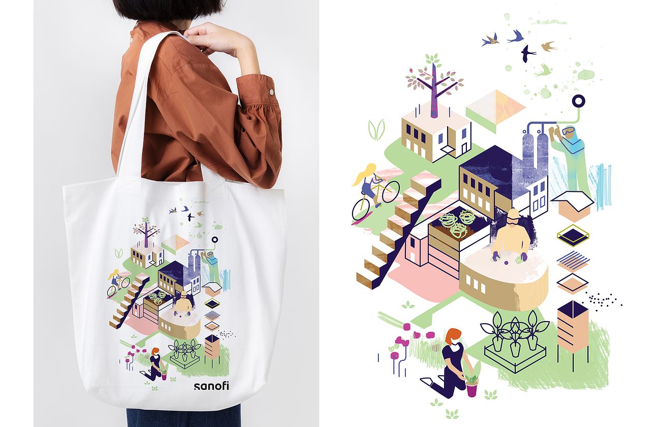 Illustration Tote bag - Sanofi