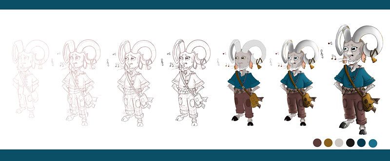 Concept Art 2D - Chèvre stylisée
