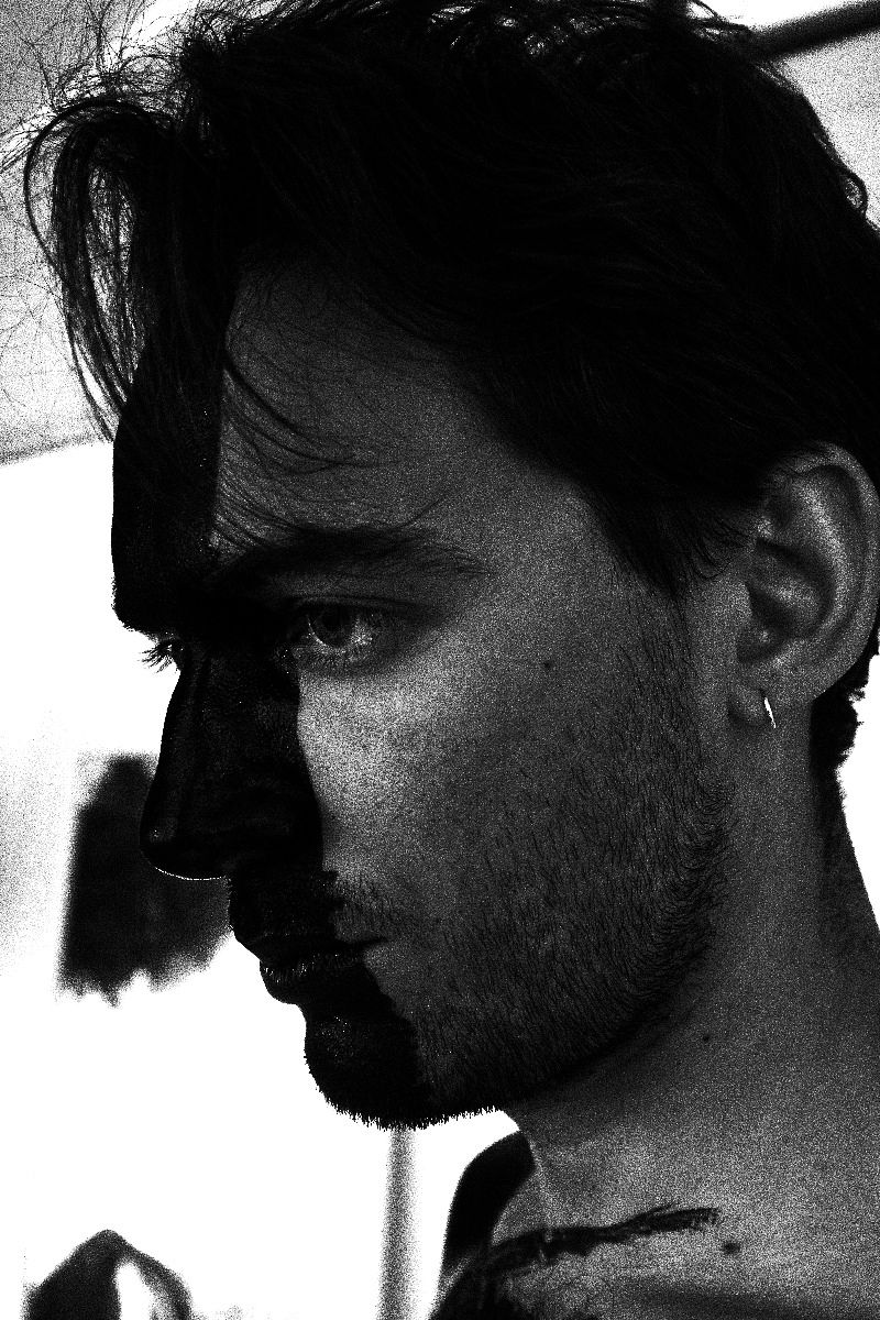 Portrait homme noir et blanc