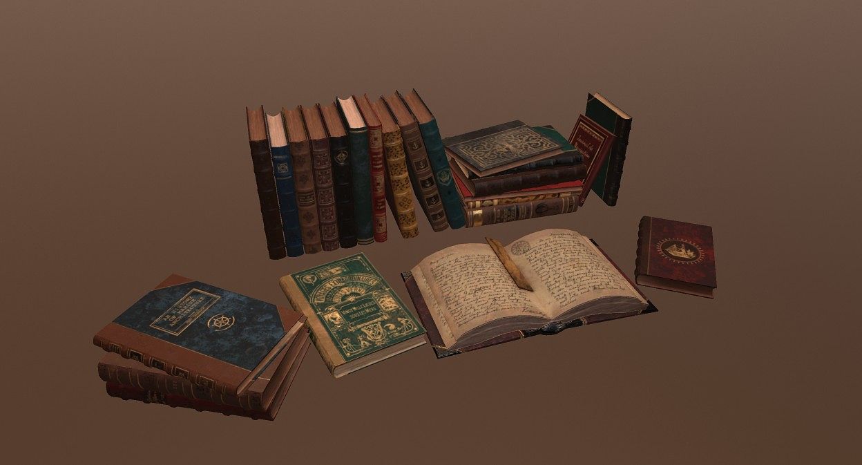 Asset 3D Livres – Bureau du Nautilus
