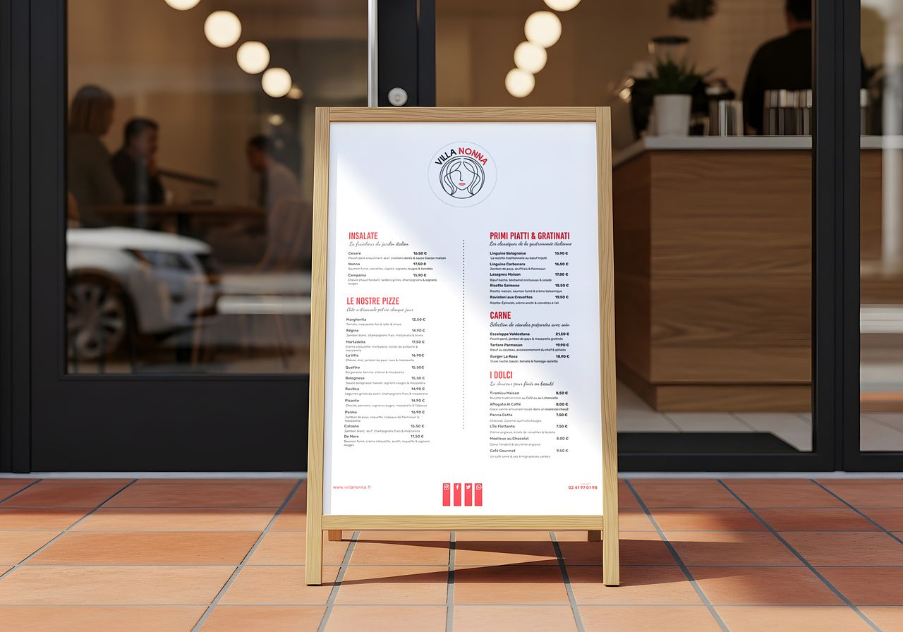 Création menu restaurant