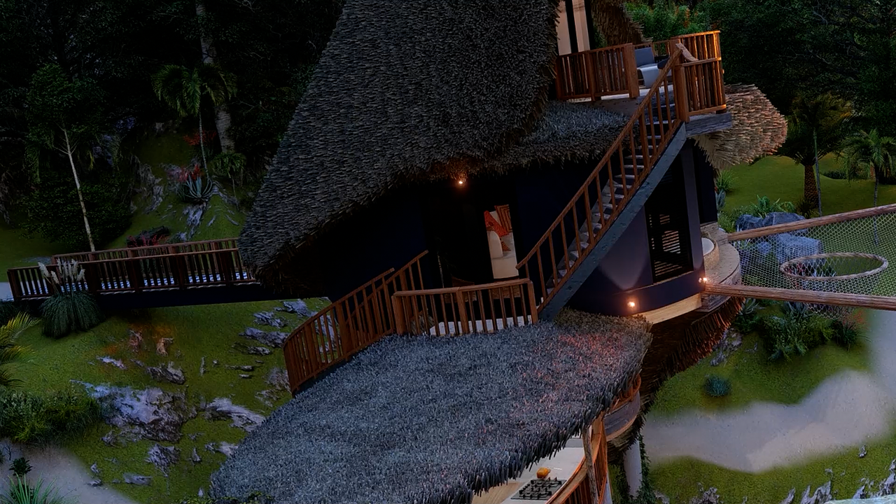 Villa tropicale - Rendu 3D photoréaliste