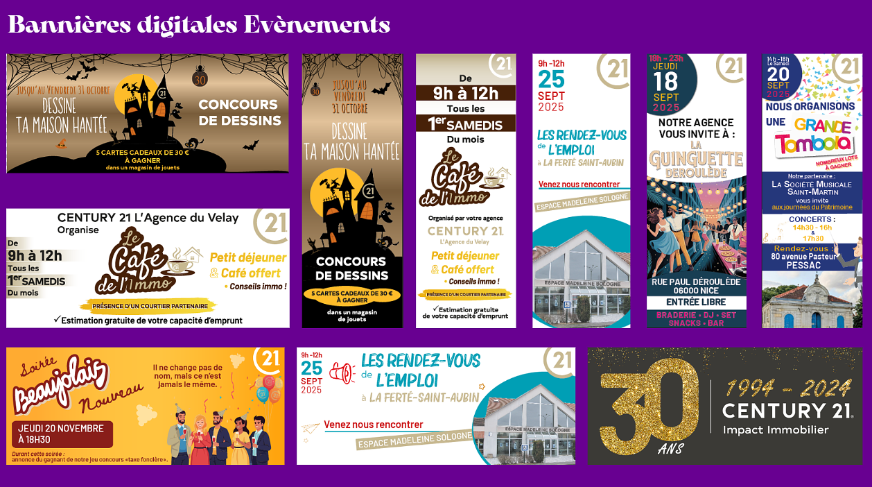 Bannières digitales Evènements