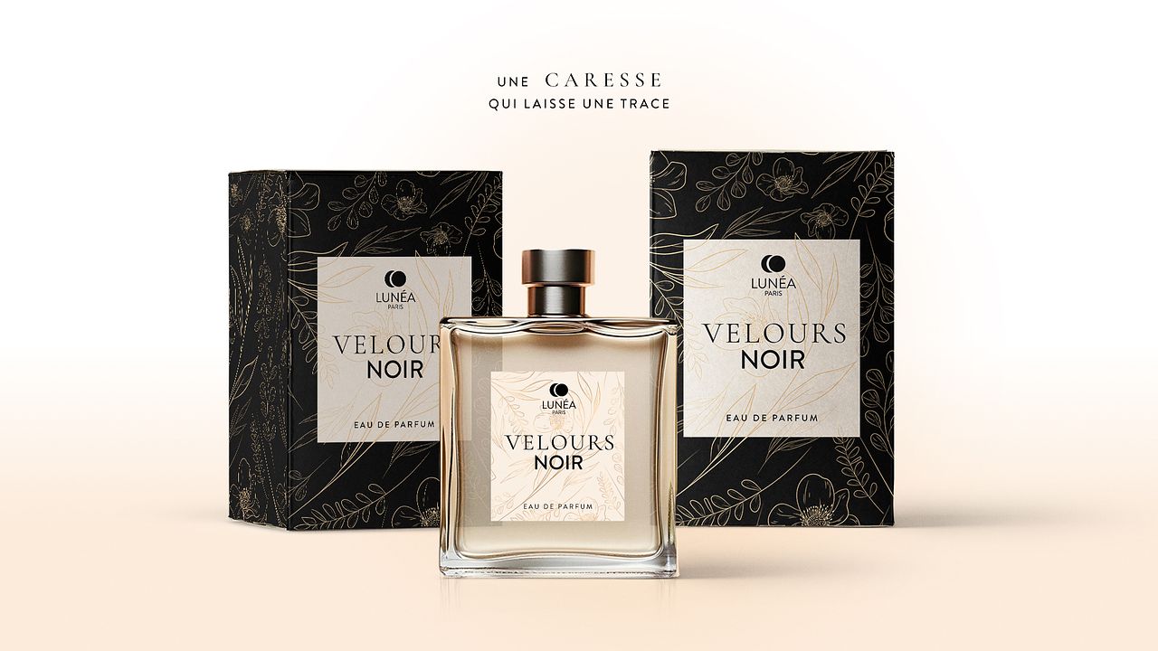 Velours Noir — Design packaging parfum de luxe