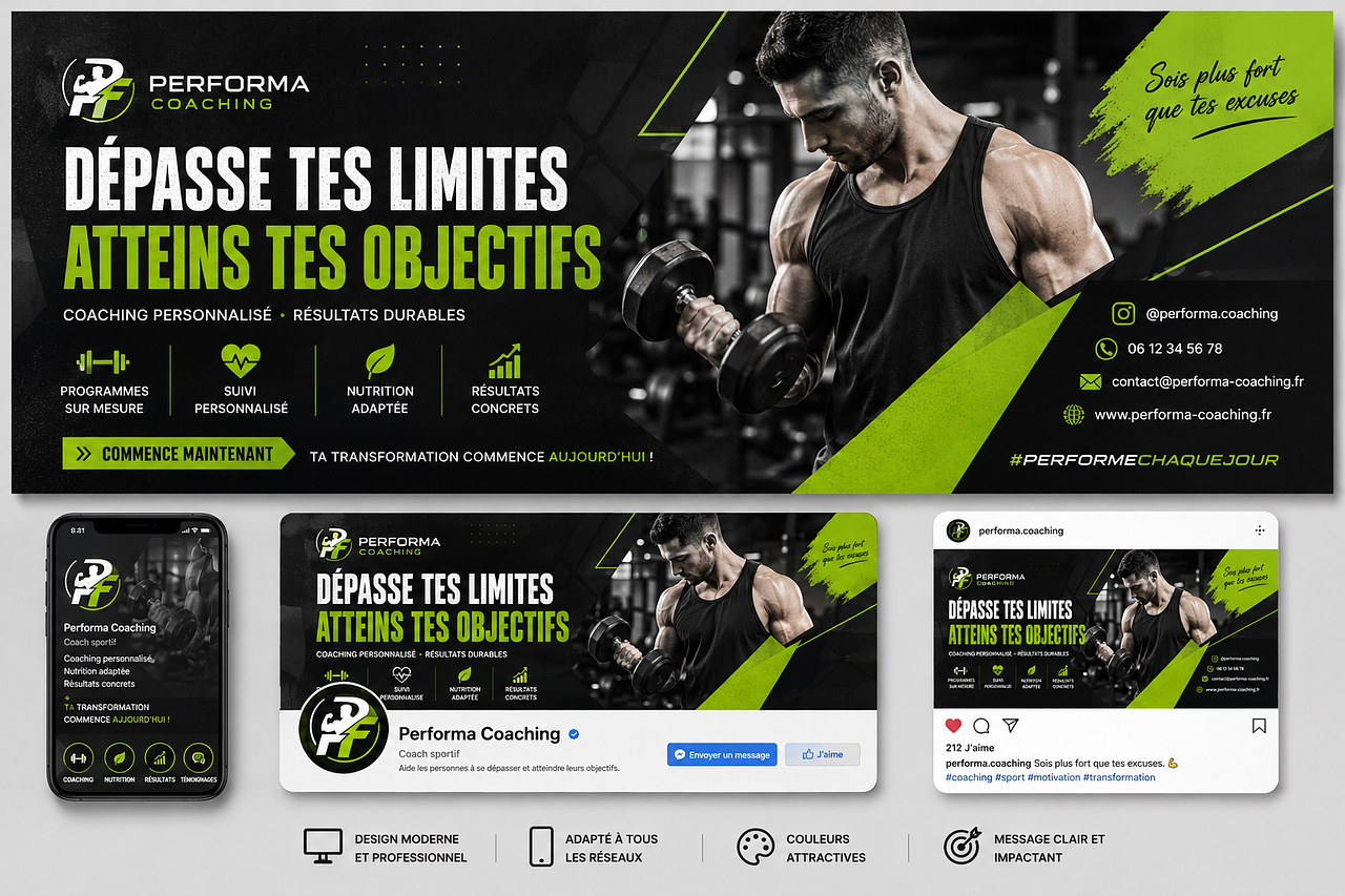 Bannière réseaux sociaux – Performa Coaching