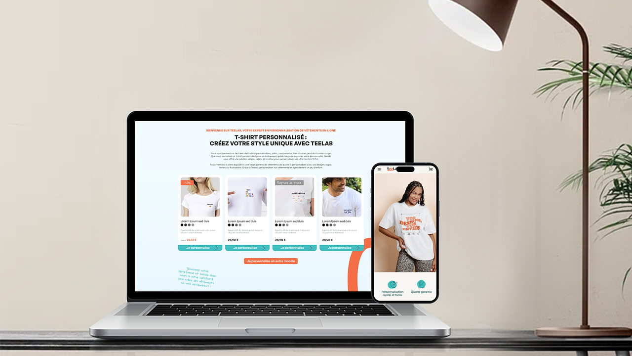 Teelab - maquette site e-commerce