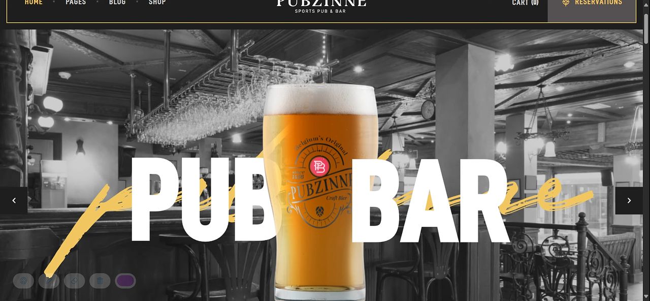 Démo de navigation site web Wordpress PUB/BAR