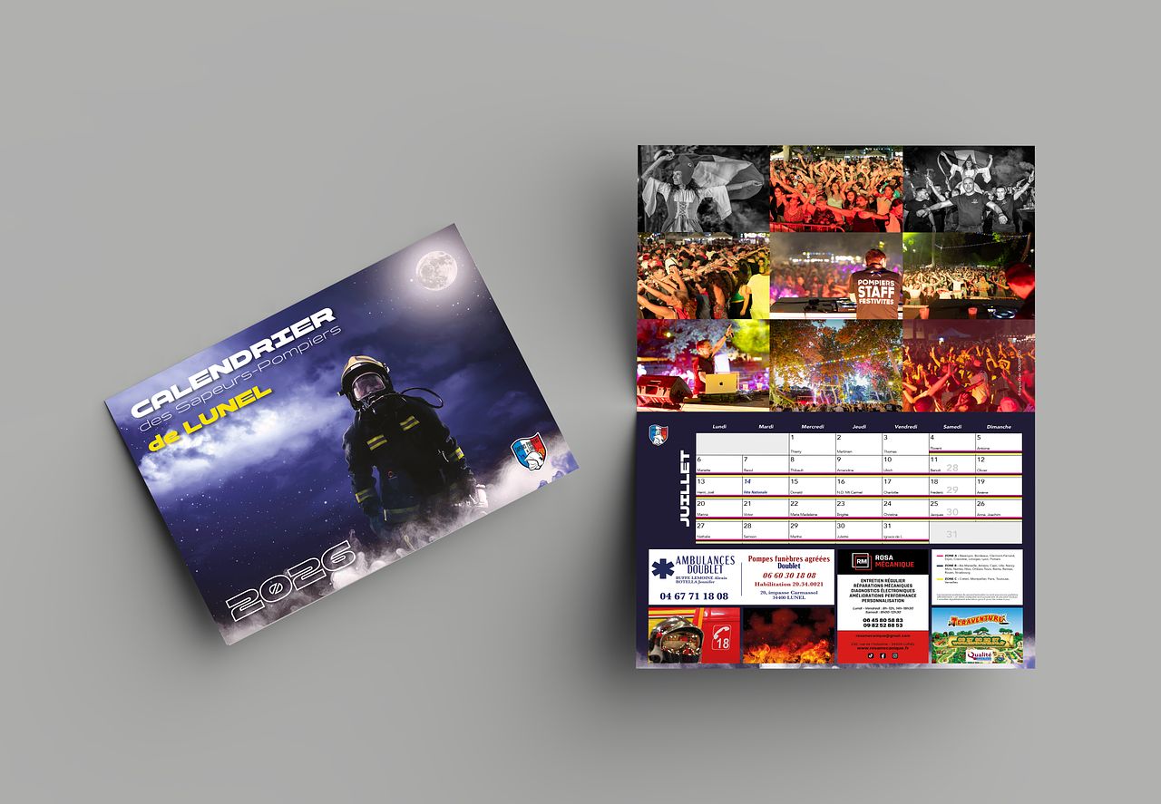 Calendrier des sapeurs-pomiers 2026 de Lunel