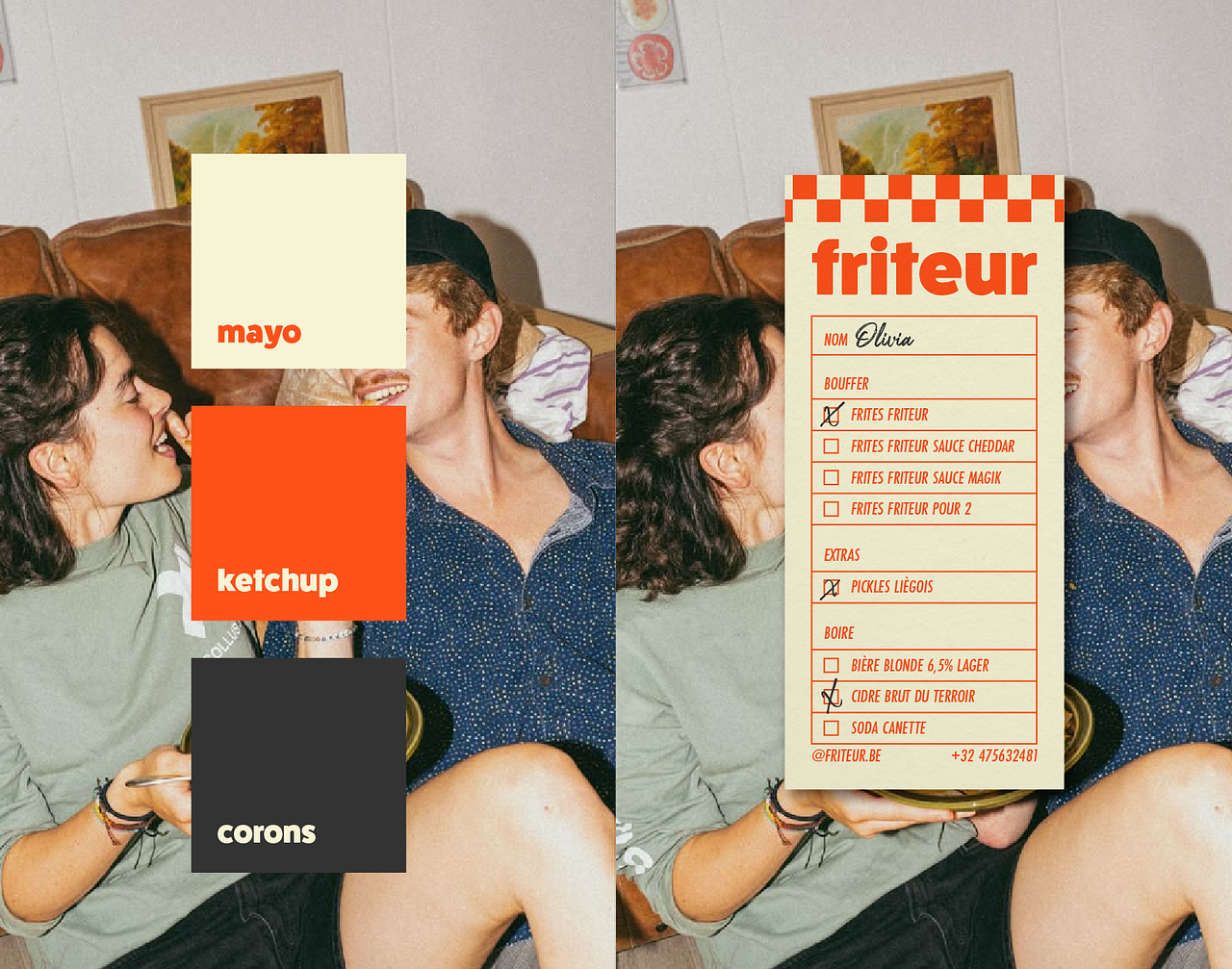 Menu et D.A. pour friteur camion à frites