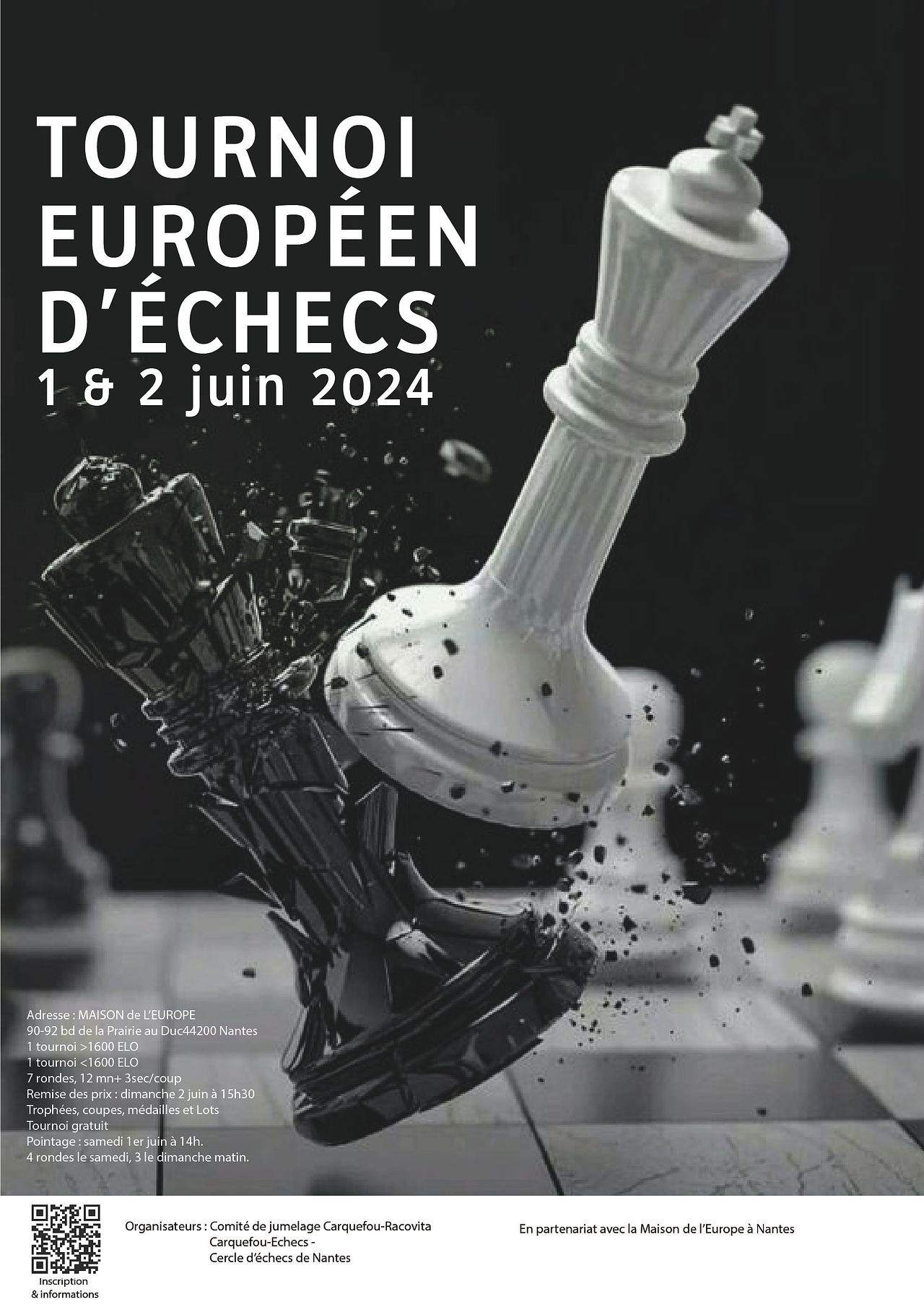 Affiche tournoi Européen d'échecs