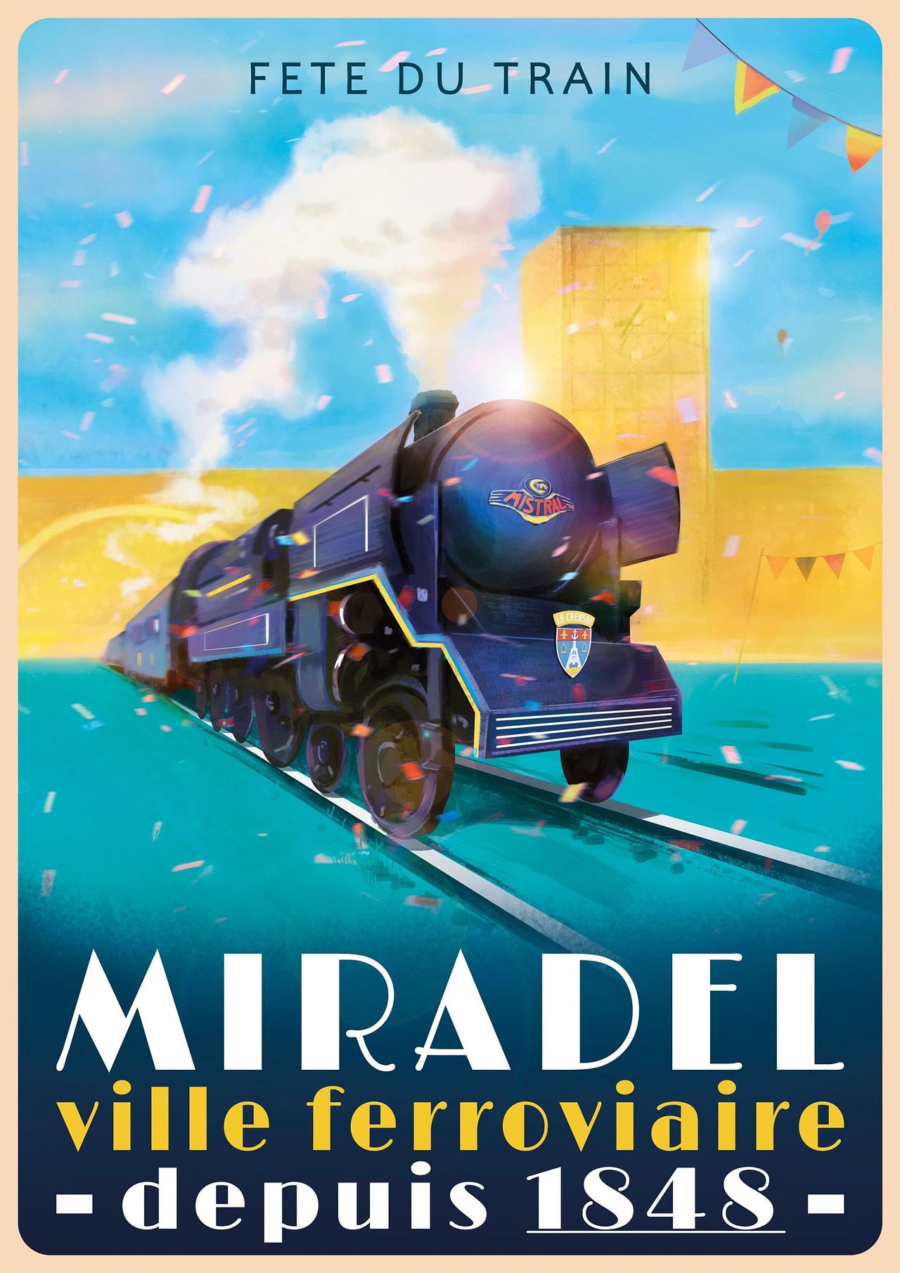 Affiche fête du train Miradel