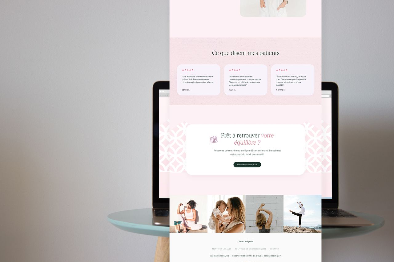 Branding & Design Web - Claire Ostéopathe