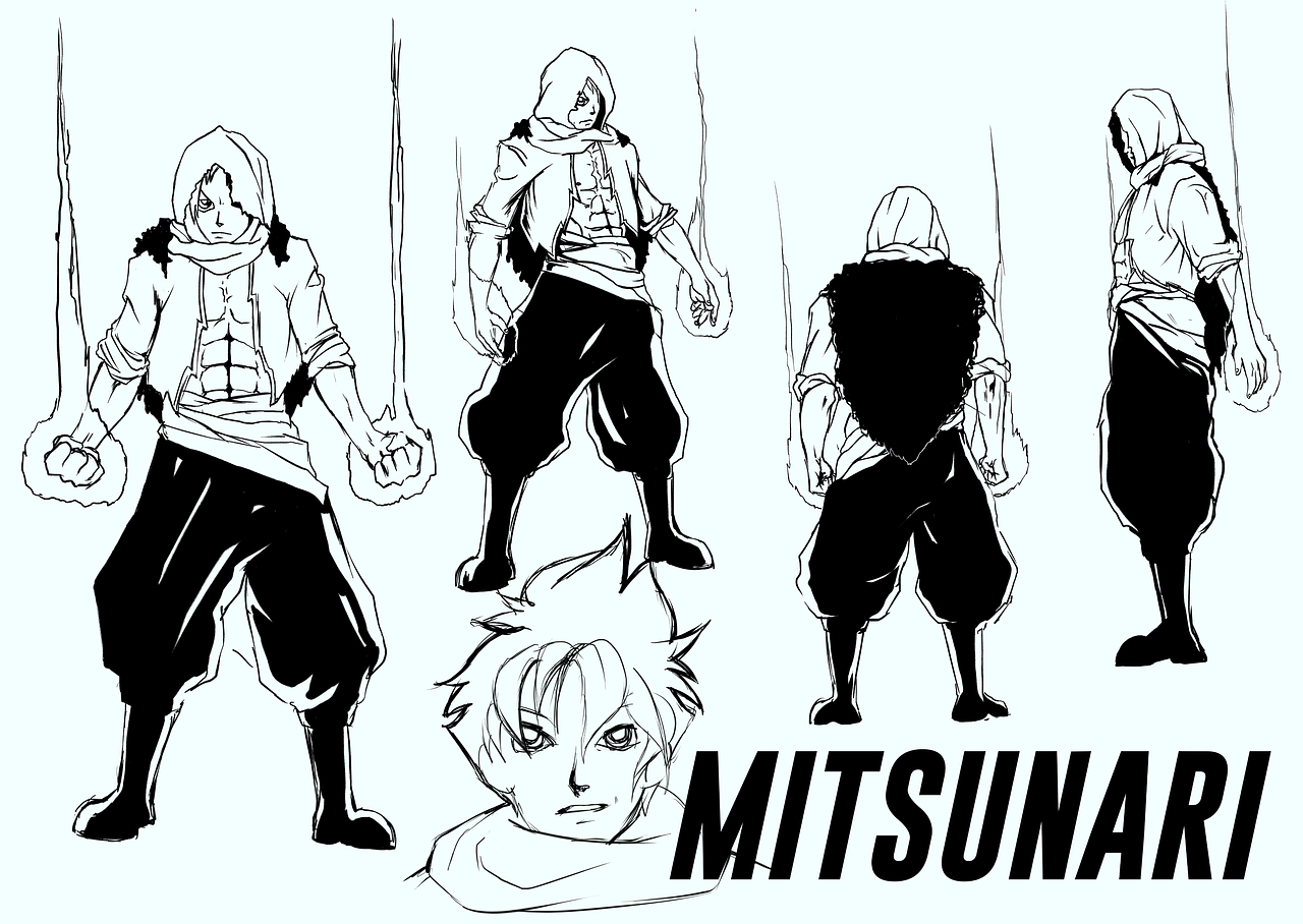 Croquis planche personnage mangas