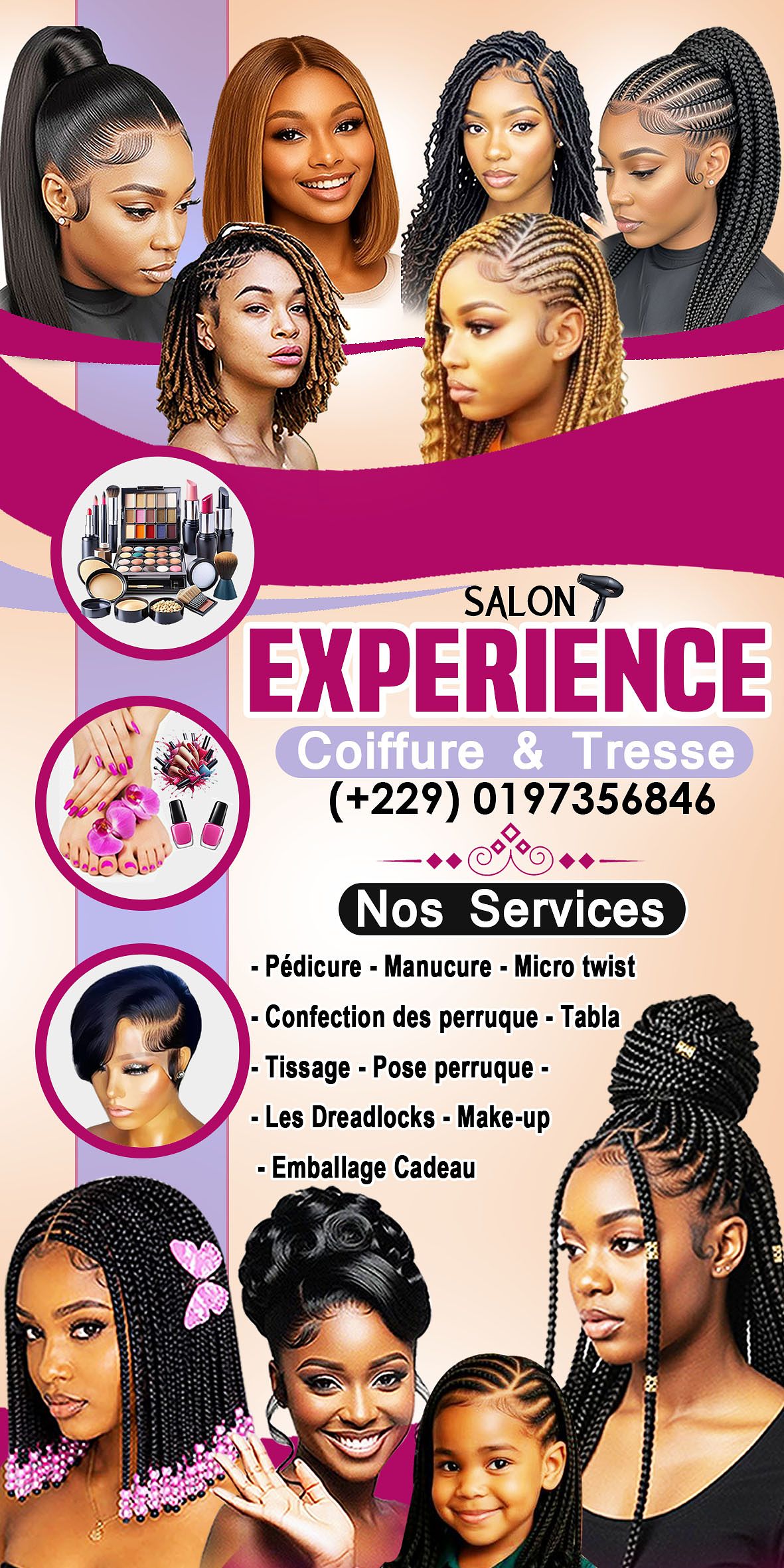 Expérience coiffure et tress