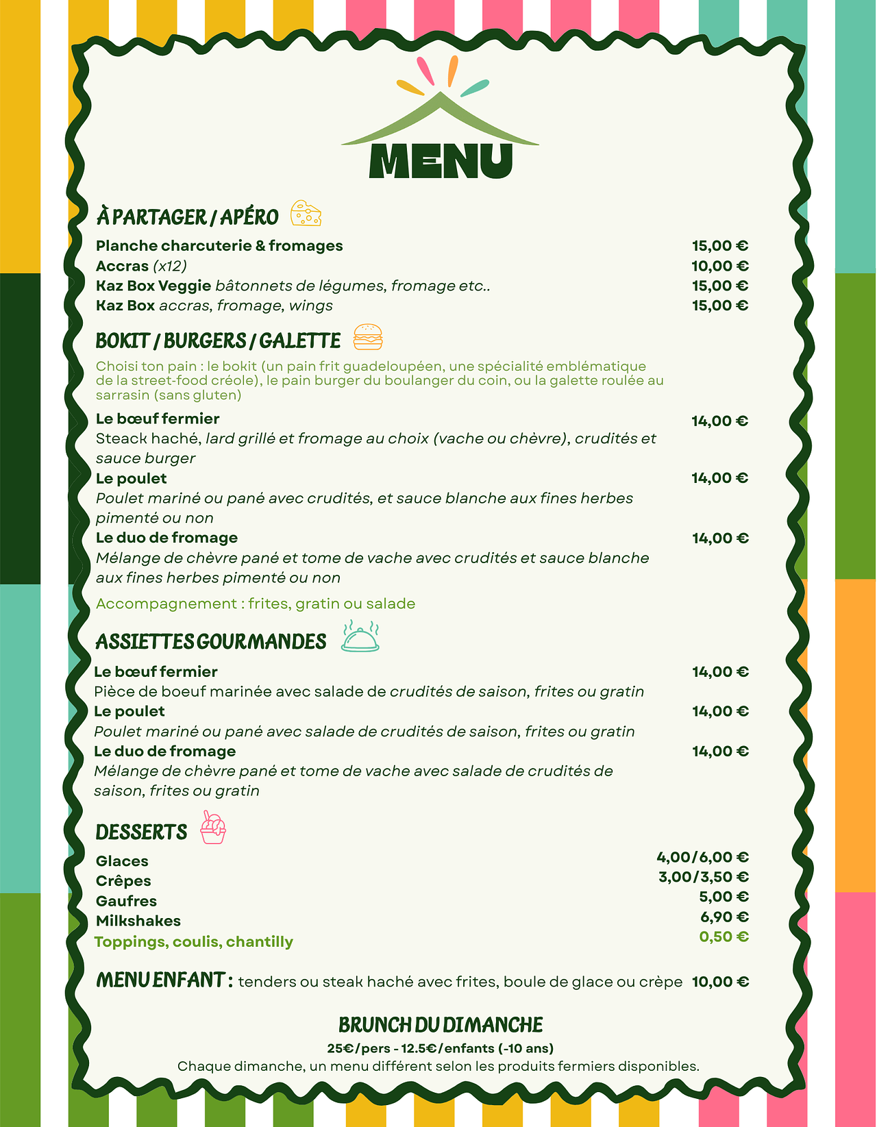 Création Menu