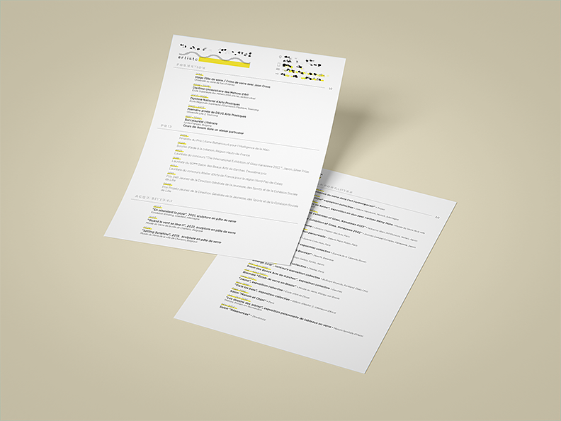 CV artistique et professionnel
