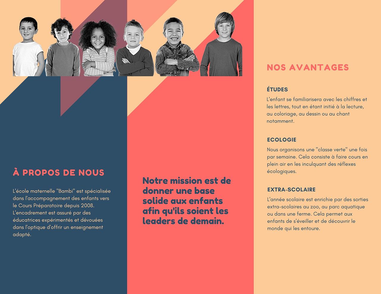 Brochure d'une école maternelle