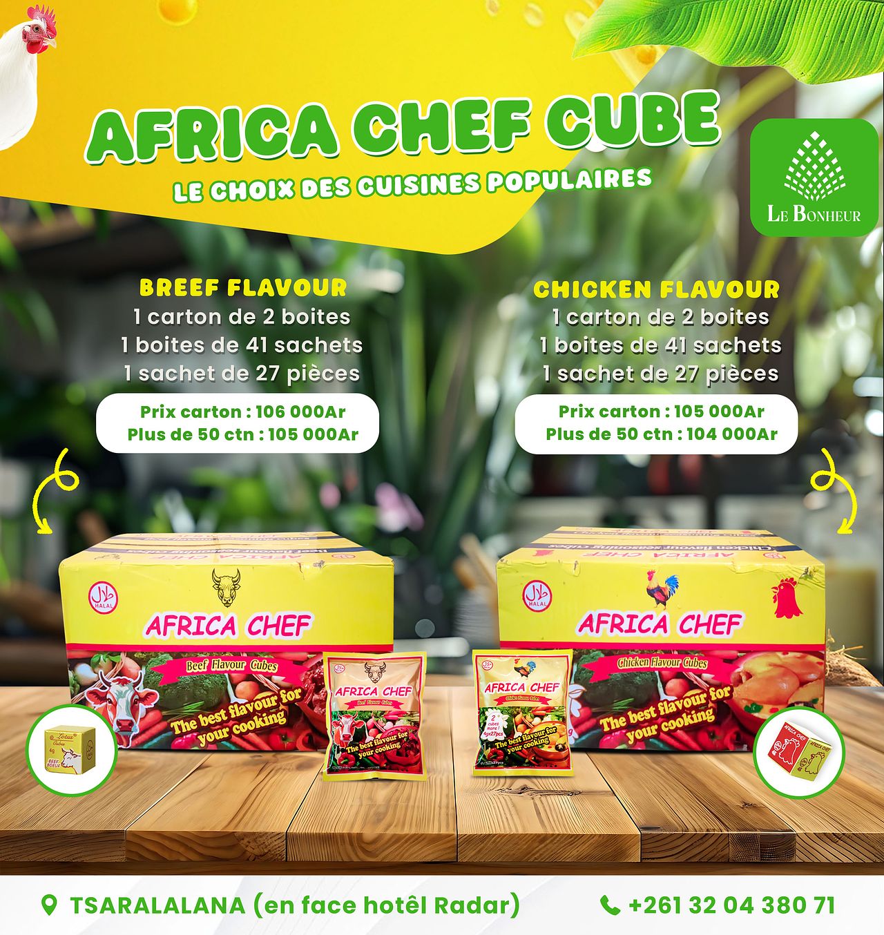 Affiche publicitaire pour une grossiste