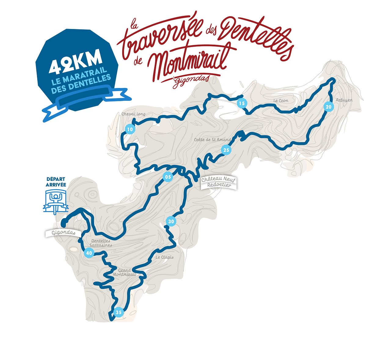 Map course Trail Traversée des dentelles