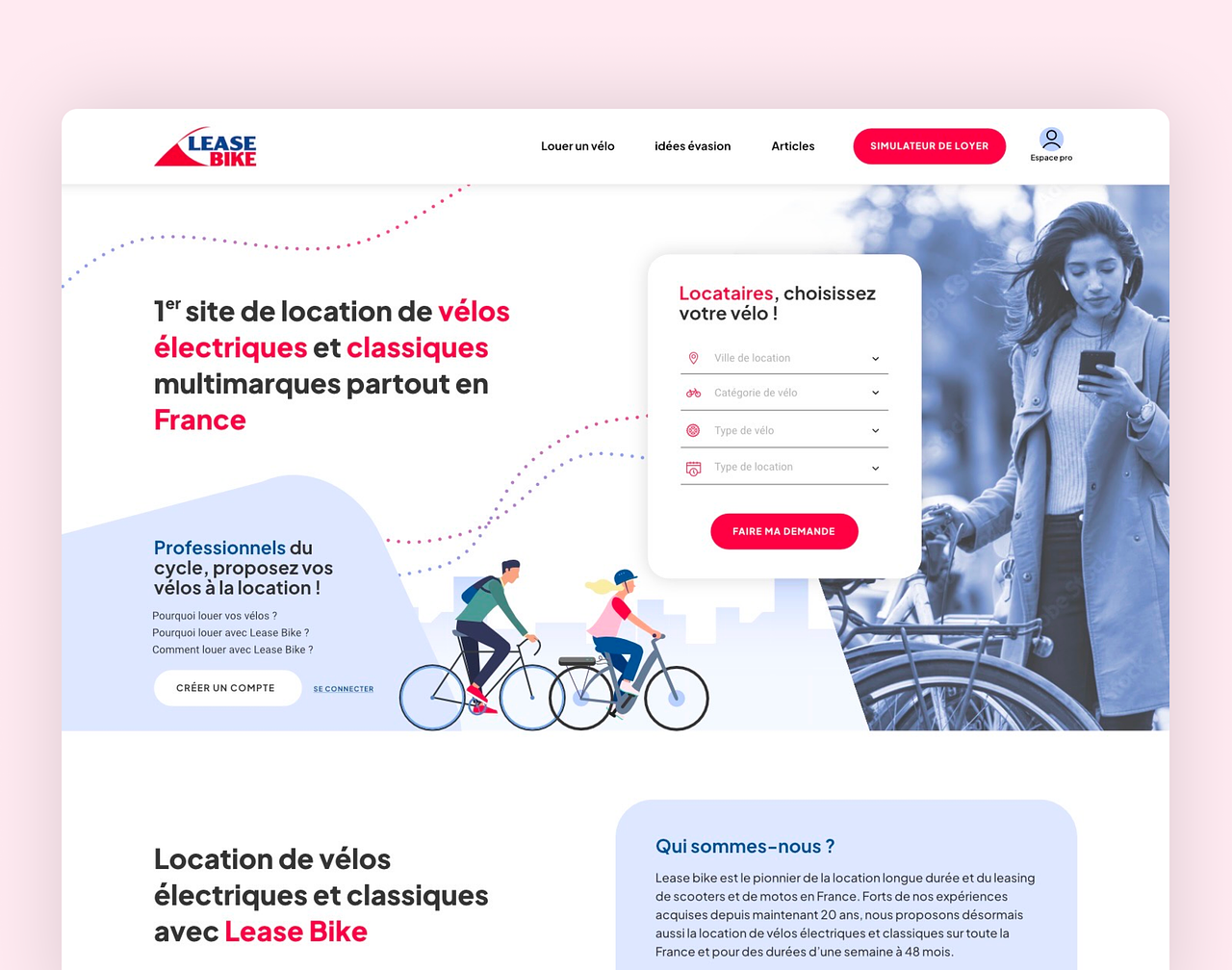 Création d'un site de location de vélos