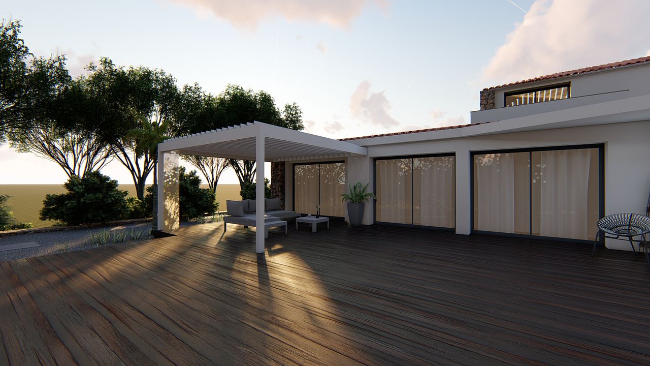 Modélisation pergola bioclimatique