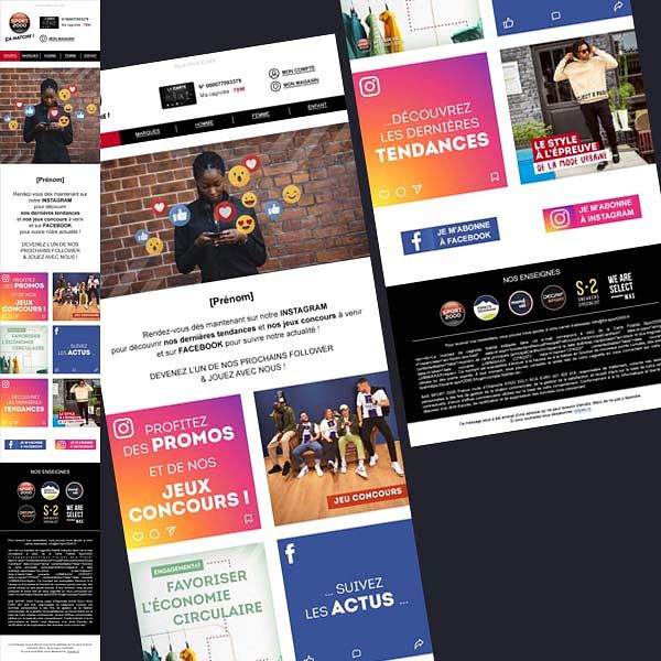 Emailing Sport 2000 – Réseaux Sociaux & Promotions