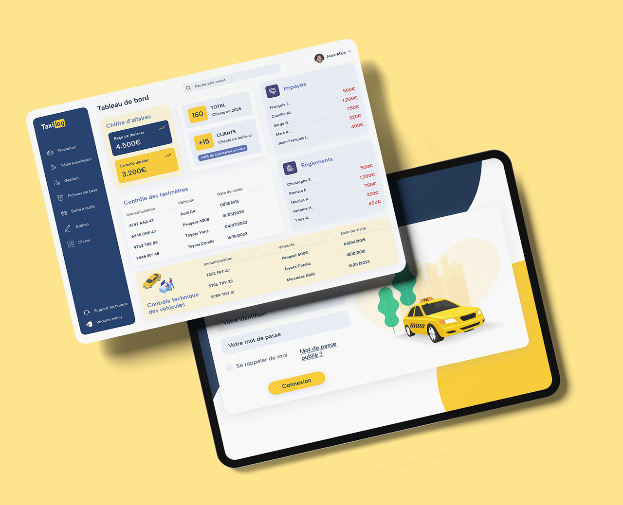 Création Dashboard application taxi
