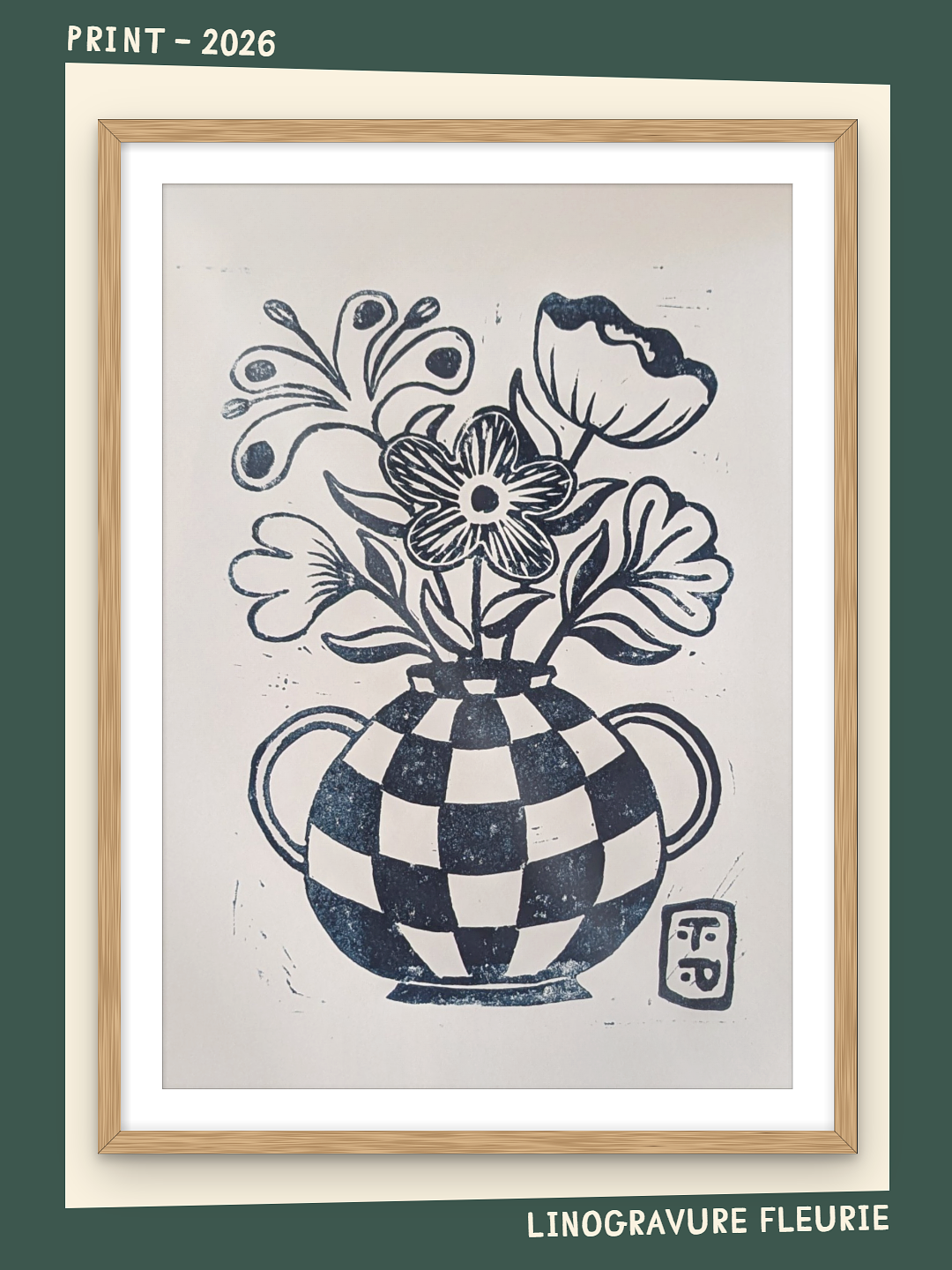 Linogravure Fleurie