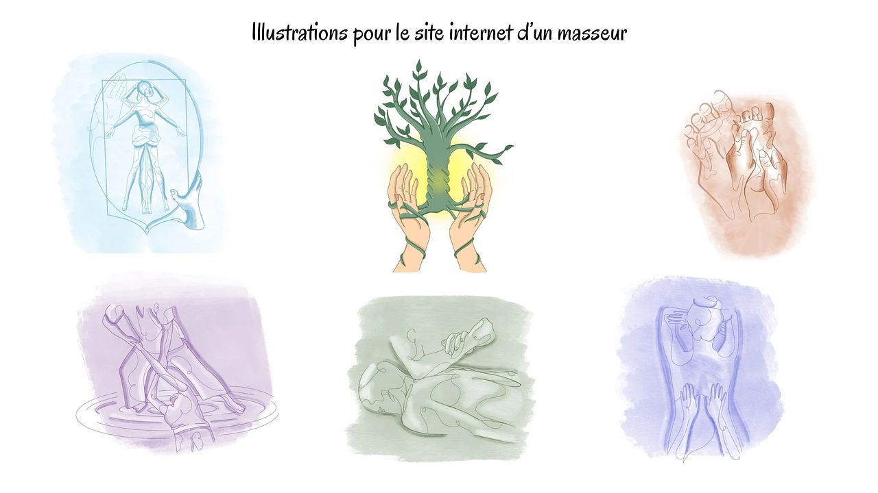 Illustrations pour le site internet d’un masseur