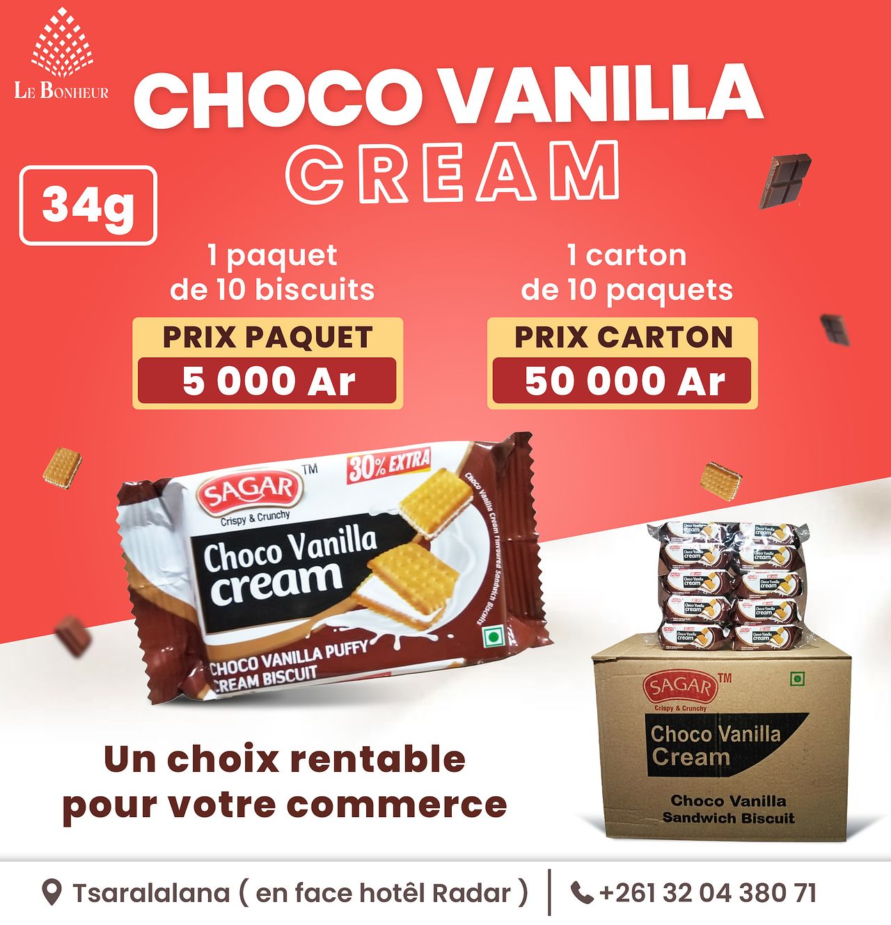 Affiche publicitaire pour une grossiste