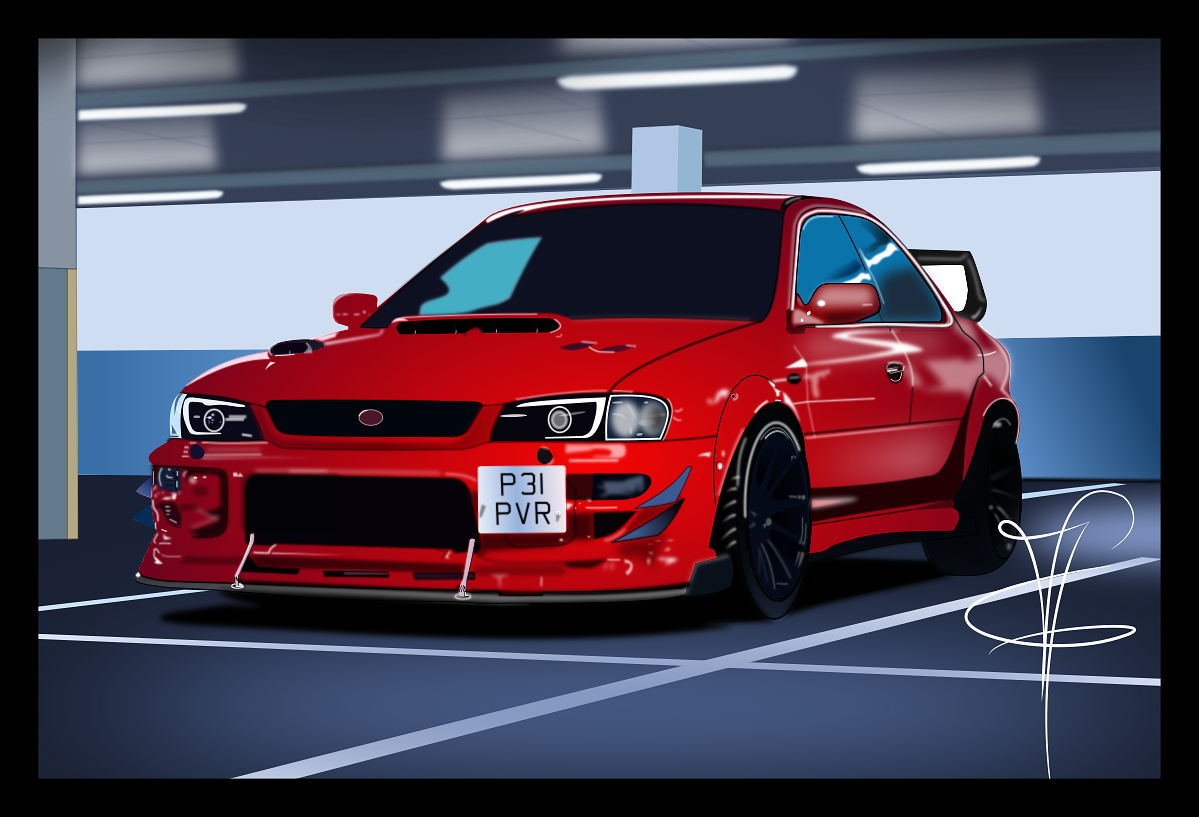 Dessin d'une Subaru WRX STI 1999