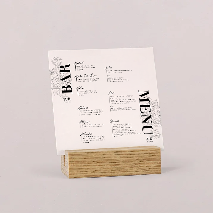 Menu de mariage - Alessa & Richie