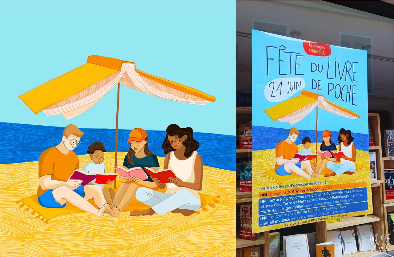 Illustration dessin Fête du Livre de Poche