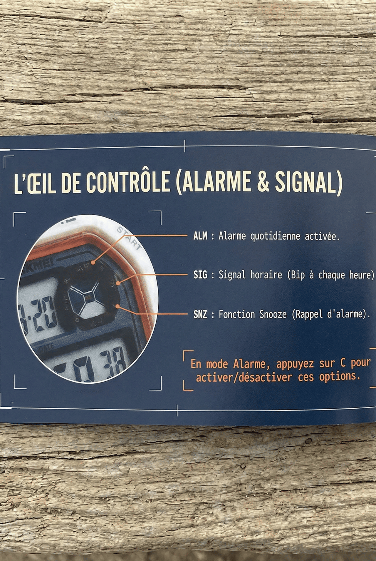 Notice technique montre