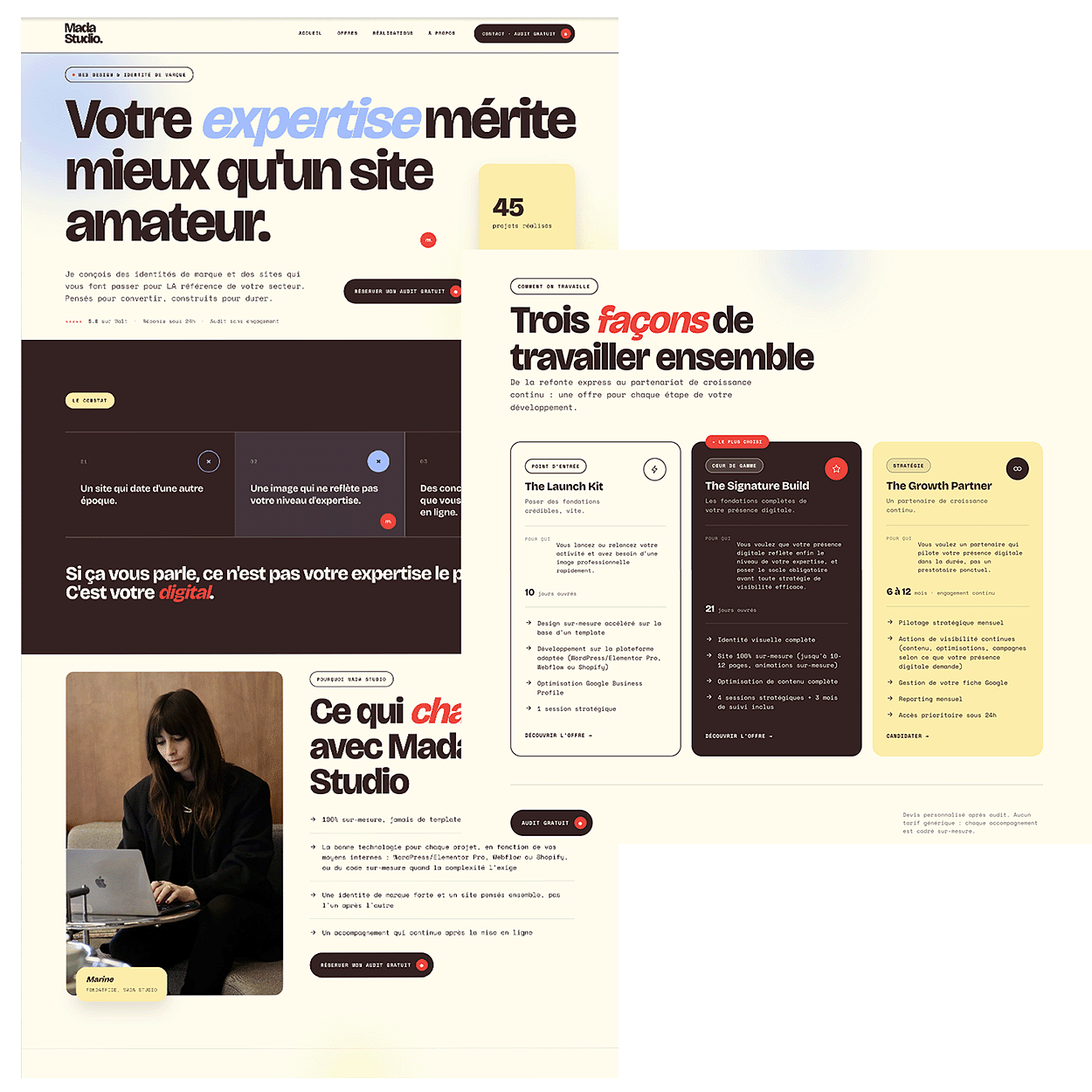 Mada Studio - Site vitrine & Portfolio
