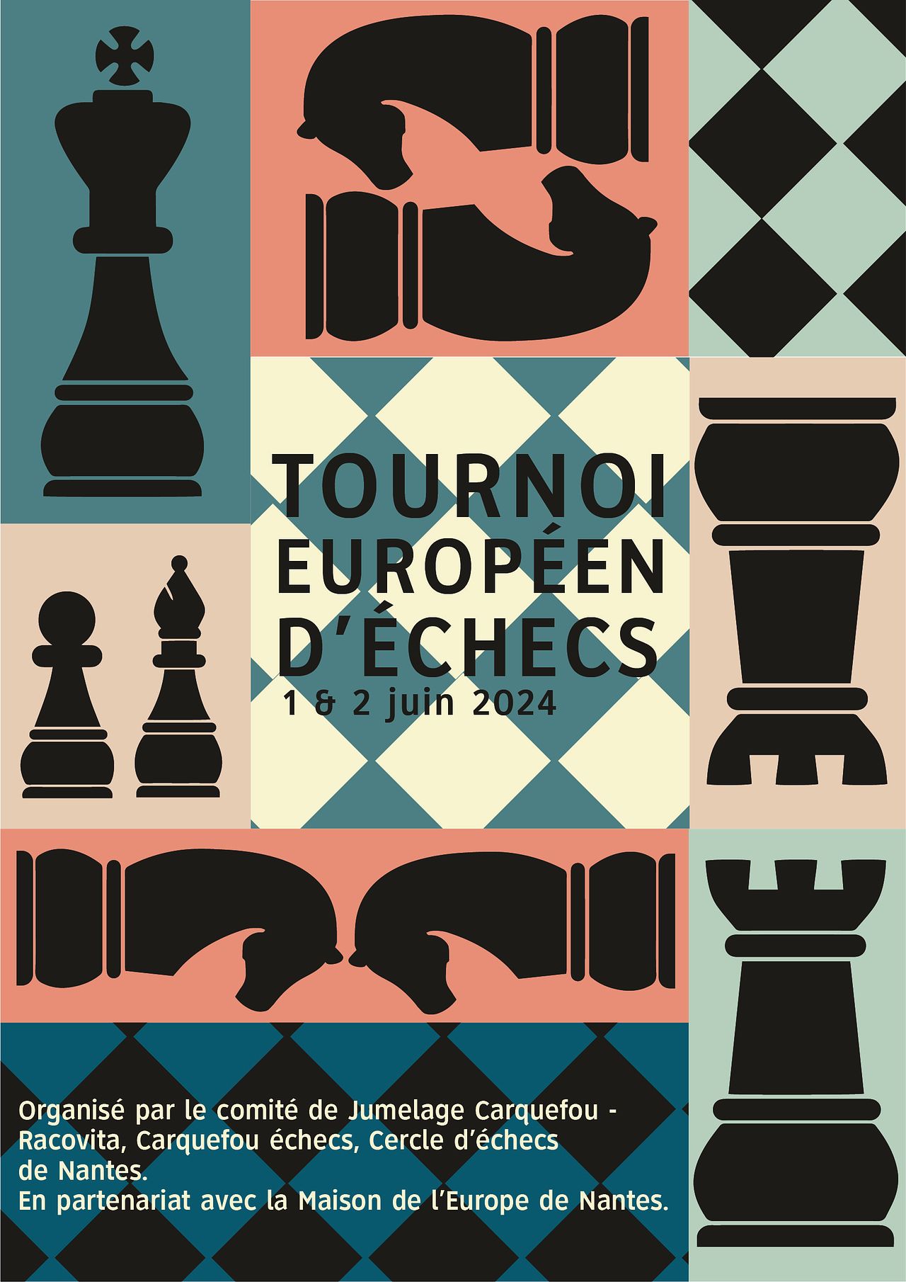 Affiche tournoi Européen d'échecs