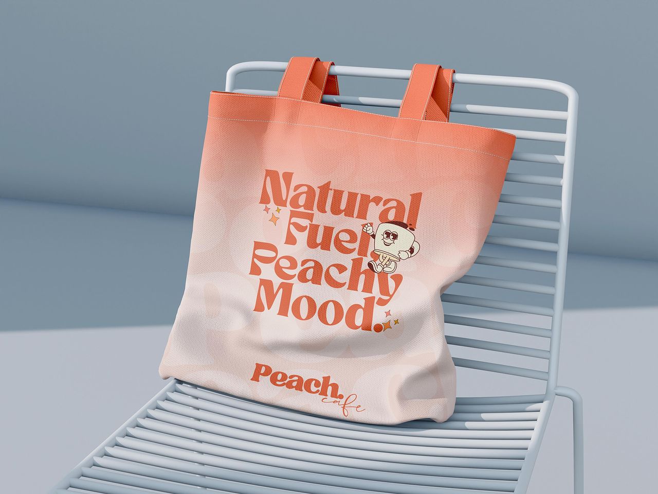 Tote bague Peach café