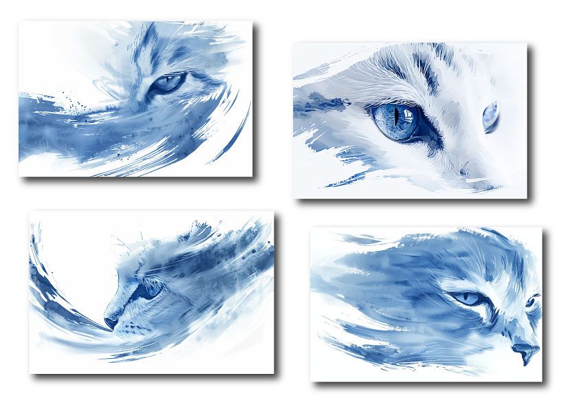 Peintures de chats aquarelle