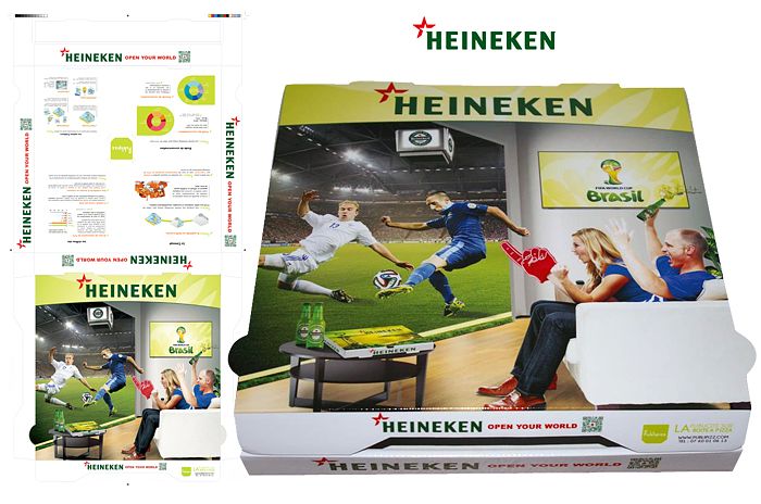 Boite à pizza publicitaire