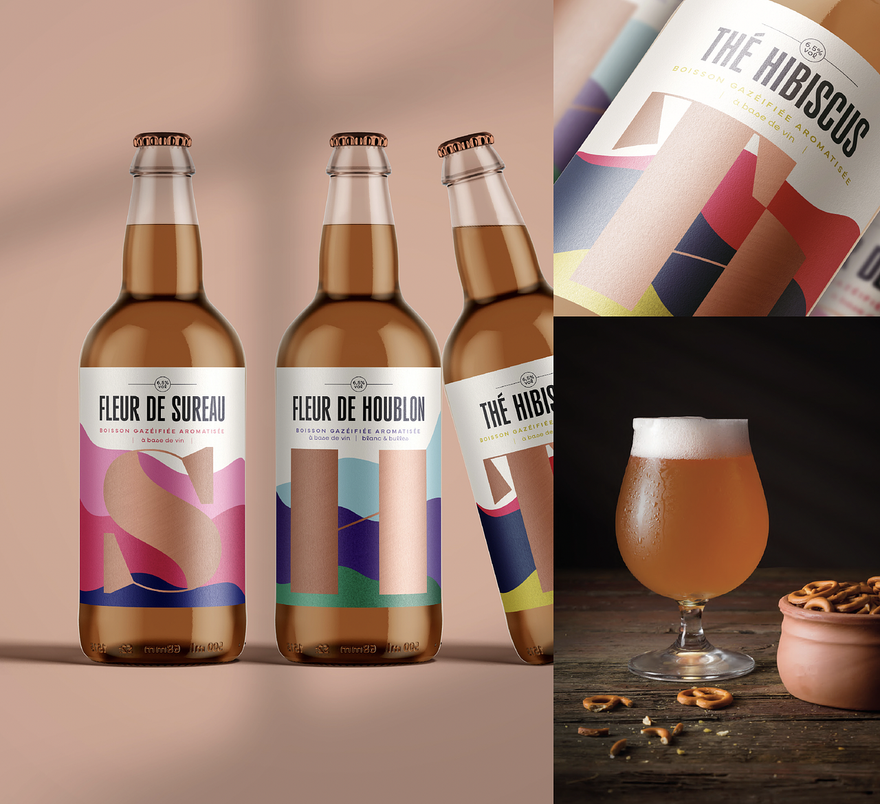 Castels Frères, étiquettes de bières