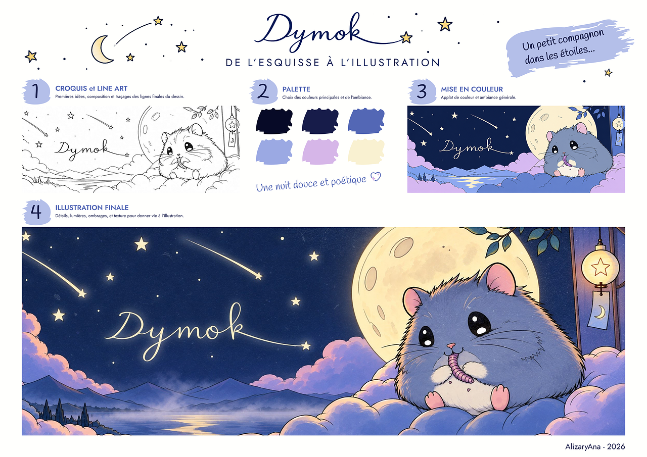 Illustration jeunesse – Dymok, de l’esquisse à l’i