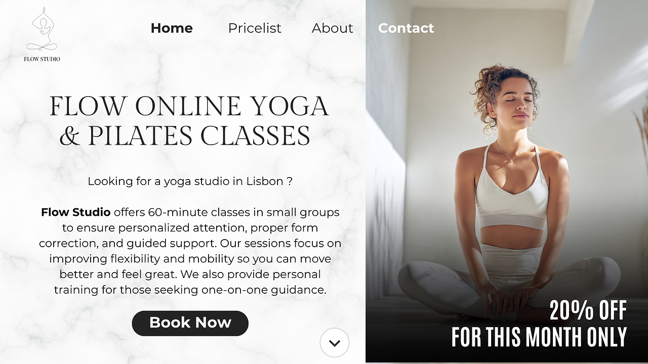 Site internet salle de yoga